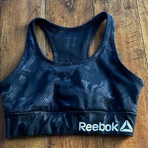 Reebok Patterned Black Sports Bra